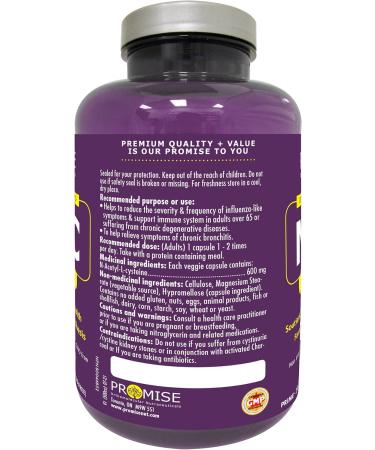 Promise NAC - 600mg N-Acetyl-L-Cysteine 200 Capsules- For Lung Liver Immune Support Anti-Inflammatory - Promoted Glutathione Synthesis Highly Potent - Made In Canada GMO Dairy and Gluten-Free - Buy Online on GoSupps.com
