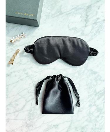 Luxury Silk Eye Sleep Mask | Satin Eye Cover for Optimal Sleep | Includes Silk Storage Bag - Black - Buy Online on GoSupps.com