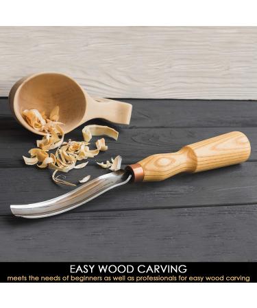 BeaverCraft G7L/22 Wood Carving Gouge Chisel - Carbon Steel Blade, Wood Handle, Radial Bent Gouge for Hard & Soft Woods - Buy Online on GoSupps.com