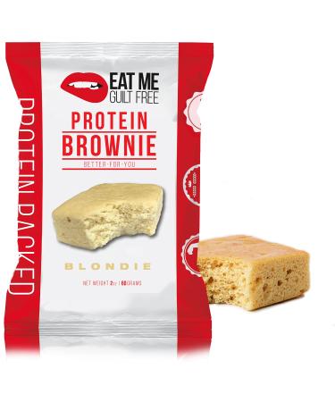 Eat Me Guilt Free Protein Brownie Low Carb Low Sugar Keto-Friendly Brownies 12 Count Vanilla Blondie Brownie