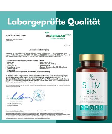 Solvisan Slim Brn - Natural Energy Boost with High-Dose Caffeine from Green Tea Coffee Guarana & Ginger - 90 Capsules - Buy Online on GoSupps.com