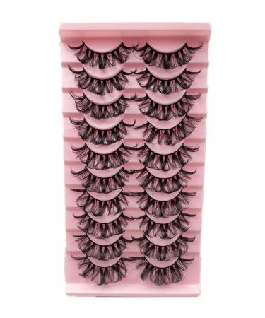 False Eyelashes Russian Strip Lashes D Curl 3D 15mm Lashes Faux Mink lashes Wispy Fluffy Curly Lashes Natural Look Fake Eyelashes 10 Pairs Pack by Josiezoey A8-15-23MM-CLASSIC