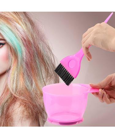 Professional Hair Coloring Dyeing Kit for Salon & Home - 10 Pcs Pink Set with Mixing Bowl, Brush, Ear Caps, Dye Mixer - Buy Online on GoSupps.com