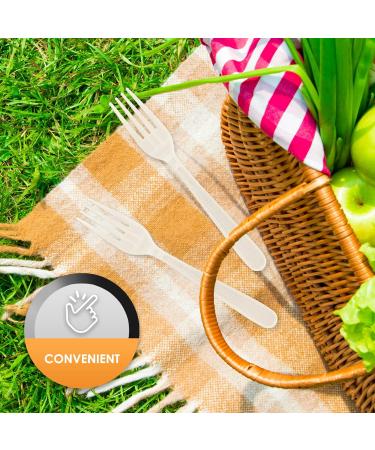 PAMI Heavy Weight Disposable Plastic Forks 1000-Pack - White Silverware for Parties, Catering & Takeaway Orders - Heavy-Duty Single-Use Forks - Buy Online on GoSupps.com