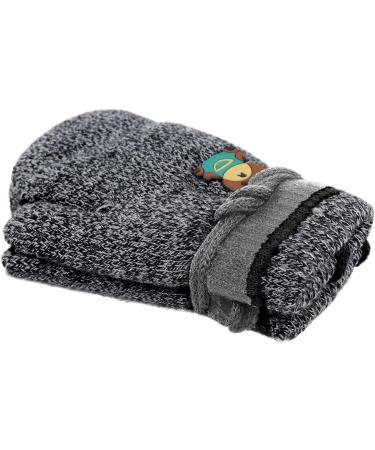 Fox Knitting Short Full Finger Gloves for Toddlers | Winter Thermal Plush Lining | 1-3 Years | Bear/Deep Grey - Buy Online on GoSupps.com