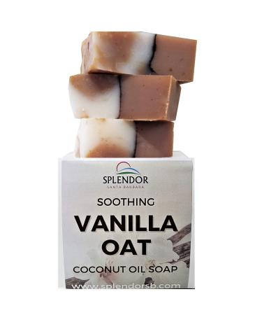 Splendor Soothing Vanilla Oatmeal Soap - Natural Coconut Oil Hand  Face & Body Bar Soap. Handmade  Vegan  Moisturizing  with Gluten-Free Colloidal Oats and Antioxidant-Rich Cocoa