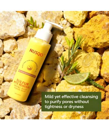 NUSQO Deep Pore Cleansing Sulfur Soap & Body Wash - Oil Control & Skin Smoothing Formula for Face Body & Scalp - 8.45fl oz for Clear Balanced Skin (1) - Buy Online on GoSupps.com