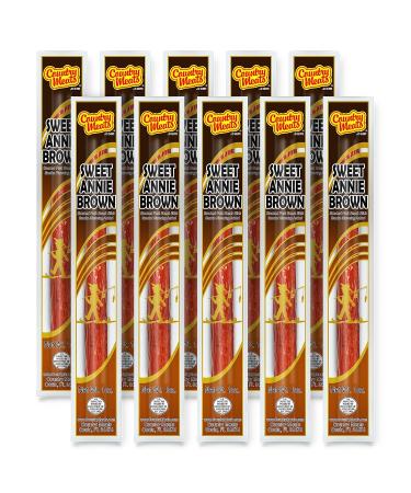 Country Meats Sweet Annie Brown Meat Sticks - 10 Sticks, 0 Trans Fat, Low Carb, High Protein, Keto Snack, Keto Friendly - Buy Online on GoSupps.com