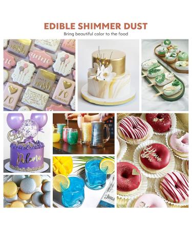 Wwtop Edible Glitter Set - 8 Vibrant Colors for Drinks & Food Decoration | Perfect for Cocktails Cakes & Fondant - 5g - Buy Online on GoSupps.com