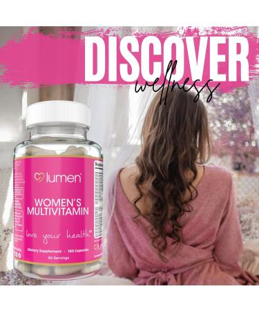 Lumen Naturals Women's Multivitamin Vitamin B12 A C D & E - 180 Count - 60 Servings - Veggie Capsules - Buy Online on GoSupps.com