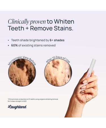 Laughland Super Strength to Go Whitening Teeth Pen Formula with 11% Hydrogen Peroxide Glycerin Aloe Vera & Mint Gentle on Sensitive Teeth at Home Dental Care Travel Friendly 6 Treatments - Buy Online on GoSupps.com