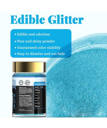 Buy Annexual Blue Glitter Powder for Drinks - FDA-Certified Vegan Edible Glitter for Cocktails & Cakes - 15g Drinkable & Tasteless - Buy Online on GoSupps.com