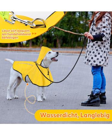 Buy Ultra-Light Waterproof Dog Raincoat with Reflector Strips & Removable Hood | Hundred Coat - Perfect for Outdoor Adventures in Yellow - Buy Online on GoSupps.com