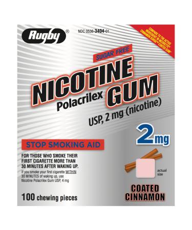 Rugby Nicotine Gum 2mg 100ct. Cinnamon