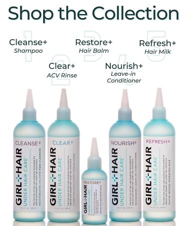 GIRL+HAIR Moisturizing Shampoo and Conditioner Set - 2x 10.1 fl.oz - Hydrate Dry Hair, Reduce Frizz, Vegan Formula - Color Safe, No Silicones or Parabens - Buy Online on GoSupps.com