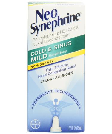 Neo-Synephrine Nasal Spray Mild Formula 0.5 Ounce Bottle