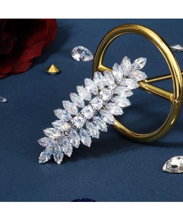 fdsmall Elegant Crystal Hair Barrettes Spring Clip for Women Girls Sparkly Glitter Rhinestone Hairpin Hair Clip Hair Accessories Bridesmaid Bride - Buy Online on GoSupps.com