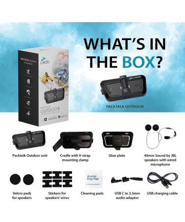 Cardo Packtalk Outdoor Helmet Communication System - Bluetooth Wireless Voice Assistant for Skiing, Snowboarding, Cycling & More - Black - Buy Online on GoSupps.com