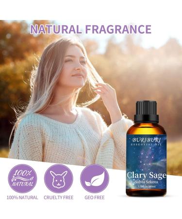 Clary Sage Essential Oil 100ML Mother's Day Gifts Set 100% Pure Undiluted Aromatherapy Clary Sage Oil 3.38fl.oz for Soap Candle Making Massage Diffuser Humidifier BR-Clary Sage 100.00 ml (Pack of 1) - Buy Online on GoSupps.com