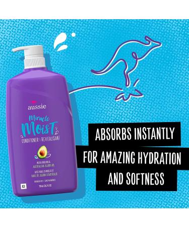 Aussie Miracle Moist Shampoo & 3 Minute Miracle Deep Conditioner Bundle | Avocado & Jojoba Oil | Paraben Free | White Citrus | 3 Piece Set - Buy Online on GoSupps.com