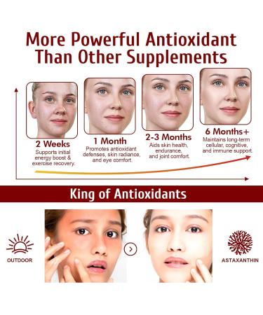 QYCOTXYR Astaxanthin 12mg 10 in 1 Astaxanthin Antioxidant Supplements Max Strength Astaxanthins Antioxidant Supplements Immune System Health Vitamin E & More Supports Eye 120 Softgels - Buy Online on GoSupps.com