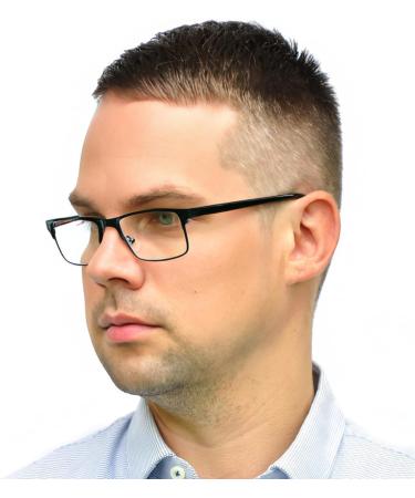 Blue Light Blocking Reading Glasses | Stainless Steel Frame | Anti Blue Light Filter | 1.0 Dioptres | Men & Women - Buy Online on GoSupps.com