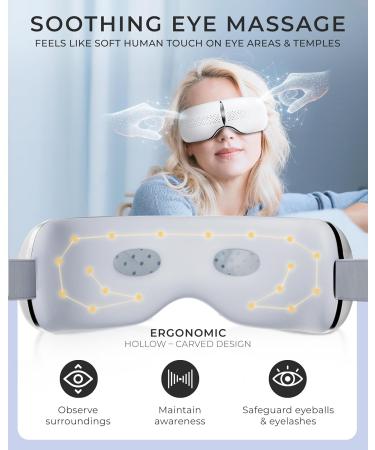 Eye Massager with Heat & Bluetooth Music | Foldable 180 Heated Eye Mask for Migraines | Includes Free Cooling Gel Mask | Perfect Gift for Mom Dad & Friends - Buy Online on GoSupps.com