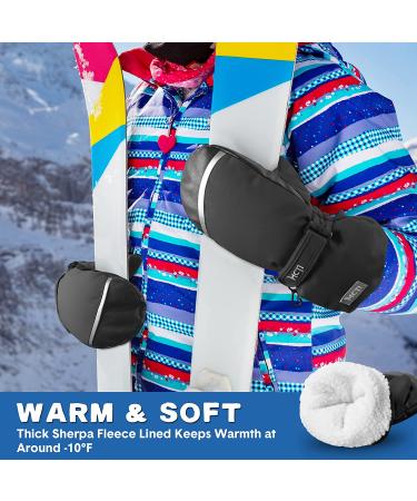 MCTi Kids Waterproof Winter Ski Mittens - Black X-Small (8-11 years) - Buy Online on GoSupps.com