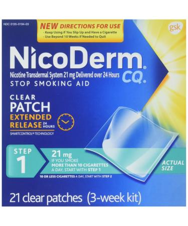 NicoDerm CQ STEP 1 - 3 Week Kit - 21 Clear Nicotine Patches