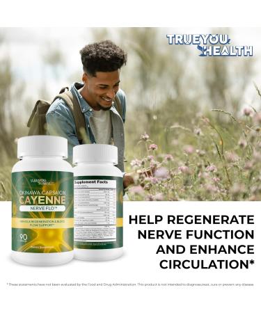 Okinawa Capsaicin Cayenne Nerve Flo - Our Best Neuropathy Memory & Pressure Supplement - Nervous System Support Cayenne Pepper Supplement - Okinawa Capsaicin For Neuropathy And Healthy Nerve Flow - Buy Online on GoSupps.com