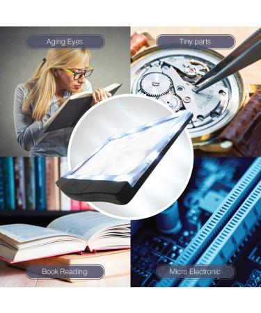 3X Large Rechargeable LED Page Magnifier with Anti-Glare LEDs - Ideal for Reading Small Prints & Relieve Eye Strain - Buy Online on GoSupps.com