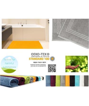 MauraMome 2-Pack Bath Mats - 100% Cotton Green Terry Shower Rugs Quick-Dry & Non-Slip 50x70cm Bathroom Carpets - Buy Online on GoSupps.com