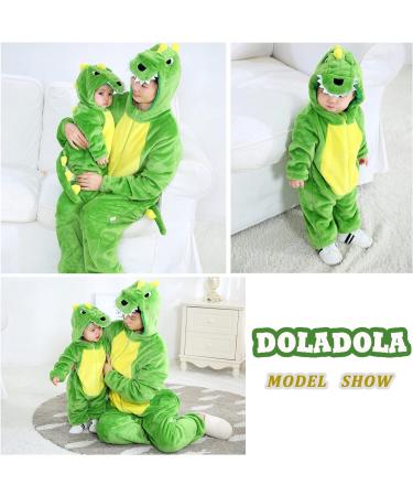 Doladola Unisex Baby Romper Jumpsuit | Hooded Cartoon Sleepsuits | New Green Dinosaur | 0-3 Months Infant Outfit - Buy Online on GoSupps.com
