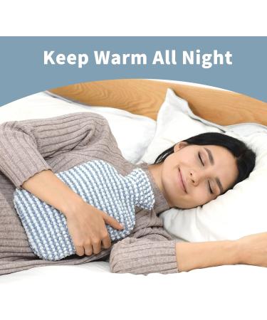 Samply 2L Hot Water Bottle with Soft Cover for Menstrual Cramps Relief - Hot & Cold Therapies for Neck, Shoulder, Hand, and Feet - Blue - Buy Online on GoSupps.com