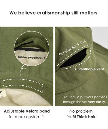Women's Wide Brim Green Sun Hat - Breathable Cotton Summer Hat for Gardening and Beach Protection (Medium-Large) - Buy Online on GoSupps.com