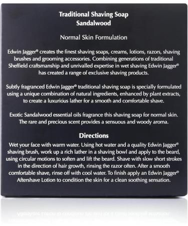 Edwin Jagger Sandalwood Shaving Soap 65g Natural Travel Tub - 99.9% Pure - Buy Online on GoSupps.com