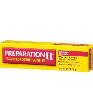 Preparation H Anti-Itch Hemorrhoid Treatment Cream - 1% Hydrocortisone for Maximum Relief (0.9 oz) - Buy Online on GoSupps.com