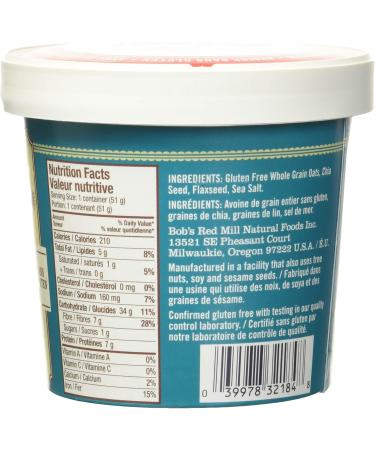 Bob's Red Mill Gluten Free Oatmeal Cup Classic 51g Classic Original 51 g (Pack of 1) - Buy Online on GoSupps.com
