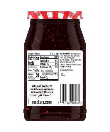 Smucker's Red Raspberry Preserves 18 Ounces - Pack of 4 | Sweet and Tangy Red Raspberry Spread - Buy Online on GoSupps.com
