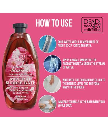 Dead Sea Collection Bubble Bath for Women and Men - with Cherry Blossom Oil and Pure Minerals - Nourishing and Moisturizing Skin - Pack of 2 (2000 ml) - Buy Online on GoSupps.com
