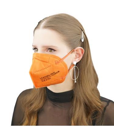 Promedicalcare.Mundsprung FFP2 Mask colored mouth protection mask FFP2 colorful masks mouth protection ffp2 (single packed) 10 pieces (1 Pack) orange
