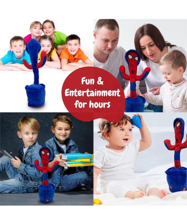 Interactive Superhero Robot Spider Dancing Toy with 120 Songs | Talking Blue Cactus Toy for Boys & Girls | LED Lights & Funny Moves - Buy Online on GoSupps.com