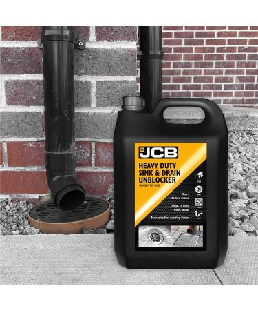 JCB 5L Plus 500ml Heavy Duty Sink & Drain Unblocker - Ready To Use Clears Blocked Drains And Helps To Keep Fresh Odour - Maintains Free Running Drains - Buy Online on GoSupps.com