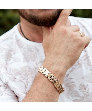 Polldan Magnetic Therapy Bracelet for Men & Women - Stainless Steel | 6000 Gauss Power | Arthritis Relief - Rose Gold - Buy Online on GoSupps.com