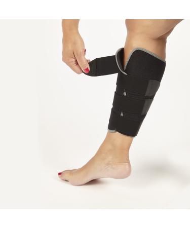 Calf Brace | Premium Compression Sleeve for Men & Women | Provides Pain Relief & Support | For Shin Splints, Lower Leg Pain, Torn Calf Muscle | Black Neoprene Adjustable Support Wrap for Runners Calf & Shin Brace