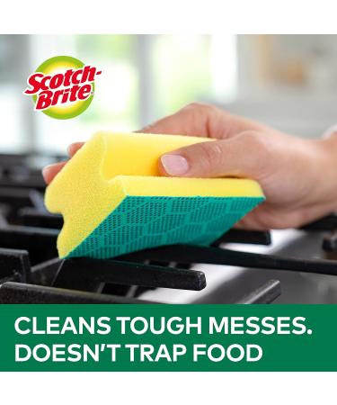 Scotch-Brite Fresh Heavy Duty Scrub Sponge 16 Pieces - Green - Cleans Tough Messes, Food-Trapping Resistant - Buy Online on GoSupps.com