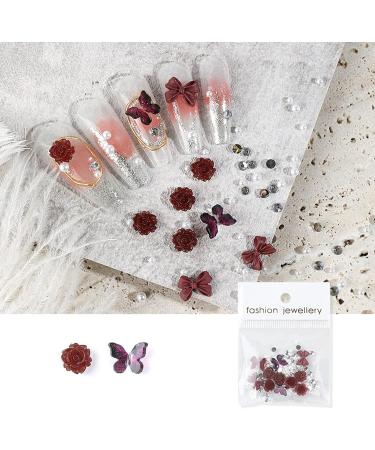 FEIlei Camellia Nail Jewelry Elegant Resin Flower Design DIY Nail Wedding Nail Charms - Buy Online on GoSupps.com