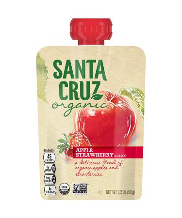 Santa Cruz Organic Apple Strawberry Sauce Pouches - Pack of 6 (3.2 oz each) - Buy Online on GoSupps.com