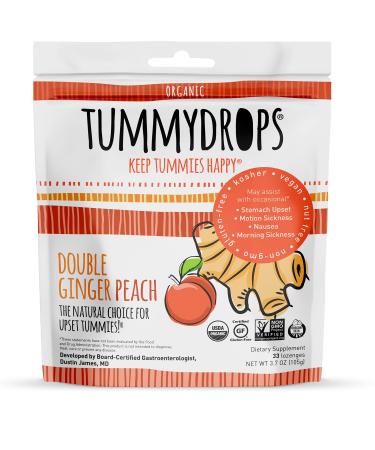 Tummydrops Organic Double Ginger Peach 33 Lozenges 3.7 oz (105 g)