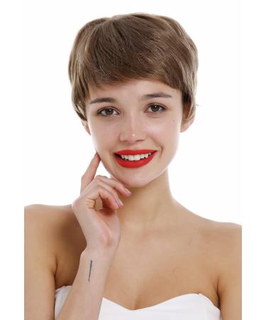 WIG ME UP DW3107 HH-18 Short Wavy Human Hair Wig for Women & Men - Light Brown Golden Bowl Cut - Buy Online on GoSupps.com